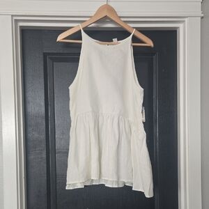 NWT BP Nordstrom White Linen Swing Tank Top Size Small